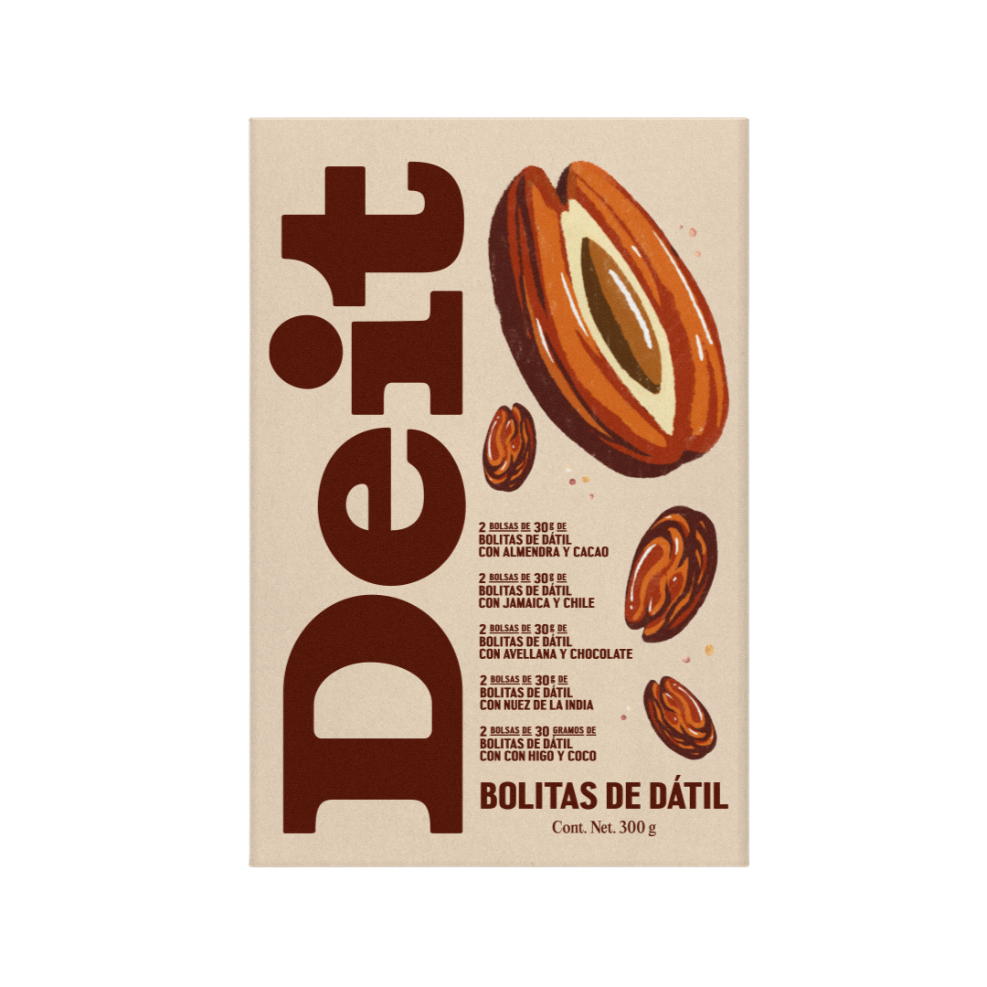 BOLITAS DE DÁTIL MIXTAS (CAJA CON 10 BOLSITAS de 30 GMS)