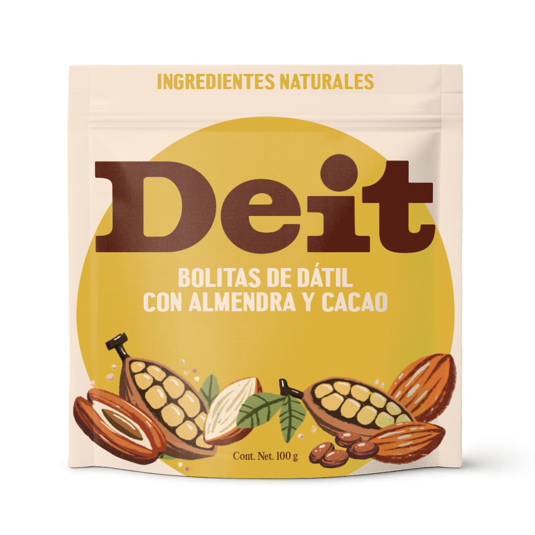 BOLITAS DE DÁTIL CON ALMENDRA Y CACAO (100 GMS)