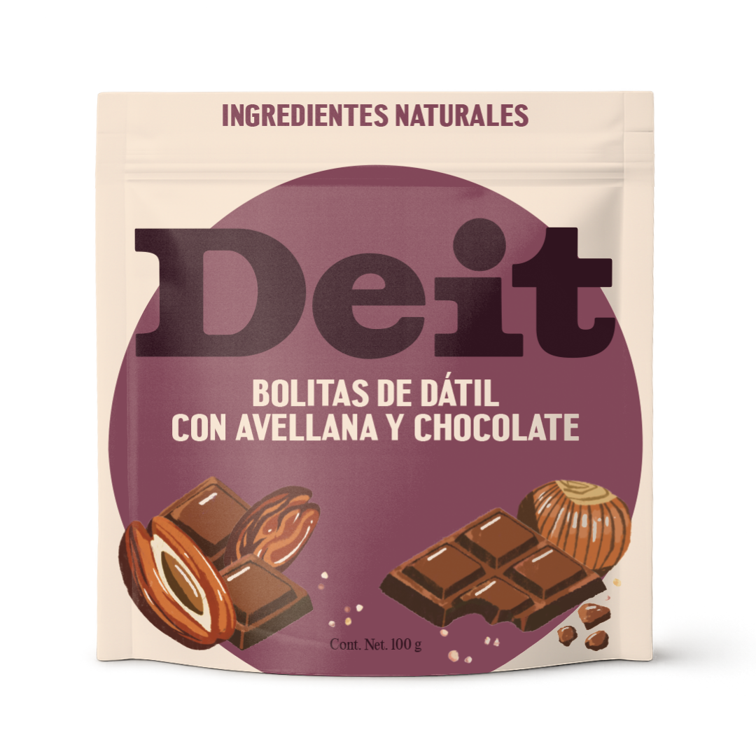 BOLITAS DE DÁTIL CON AVELLANA Y CHOCOLATE (100 GMS)