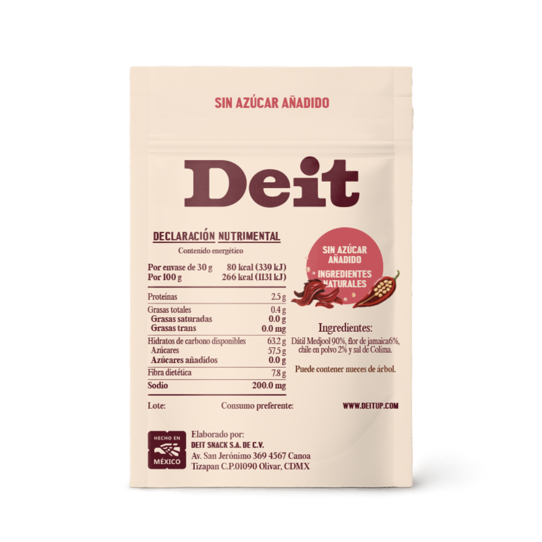 BOLITAS DE DÁTIL DE JAMAICA Y CHILE (CAJA CON 10 BOLSITAS DE 30 GMS)