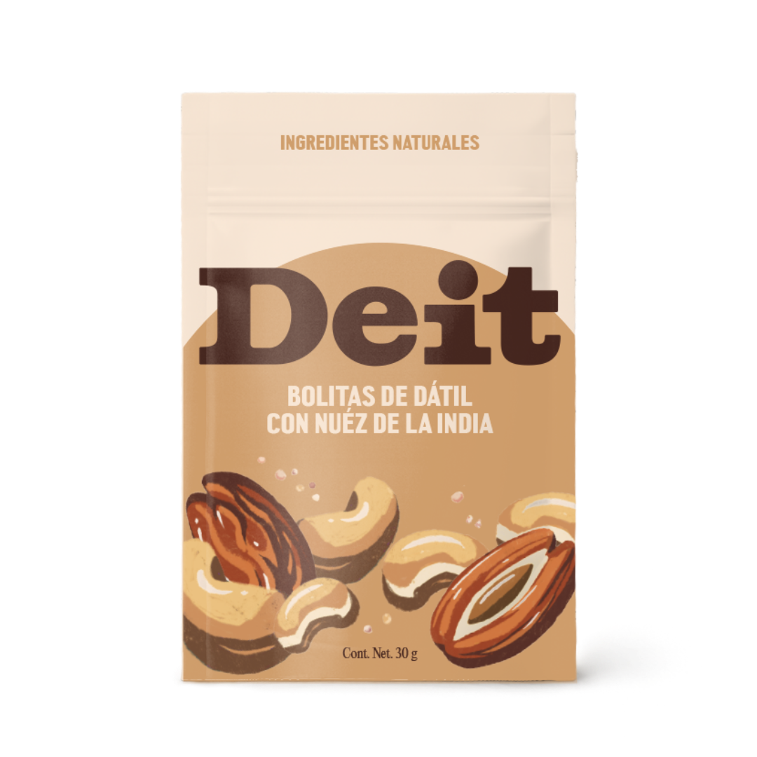 BOLITAS DE DÁTIL CON NUEZ DE LA INDIA (CAJA CON 10 BOLSITAS DE 30 GMS)